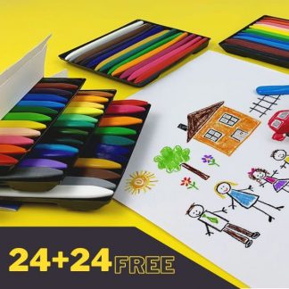 Bezpieczne i nietoksyczne kredki (24 sztuk) 24+24 GRATIS