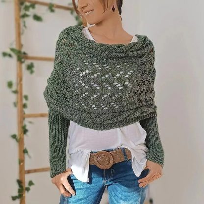CozyWrap Dzianinowy szalik z krabem