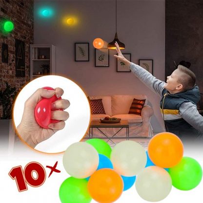 10x Świecąca klejąca piłka antystresowa - GlowBuddies